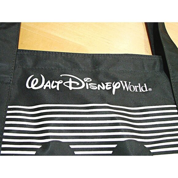 Walt Disney World Mickey Mouse All Over Logo Black White Tote Book Bag 19x16x4" - Picture 7 of 13